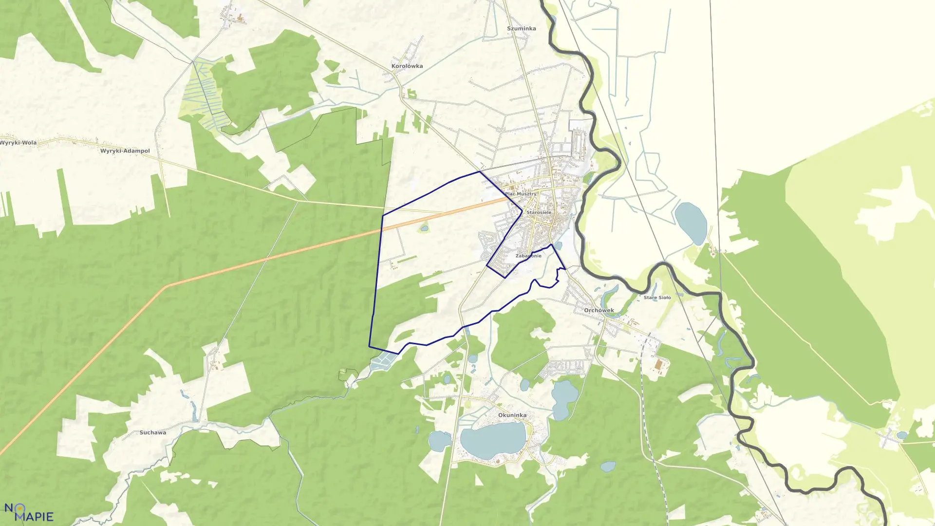 Mapa obrębu Obręb 2 w mieście Włodawa